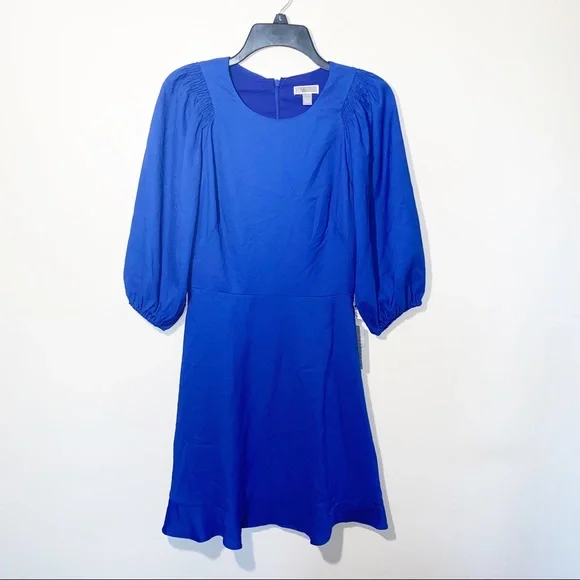fitted 3/4 sleeve dress Margie Balloon Sleeve Dress (Purple) main image 1